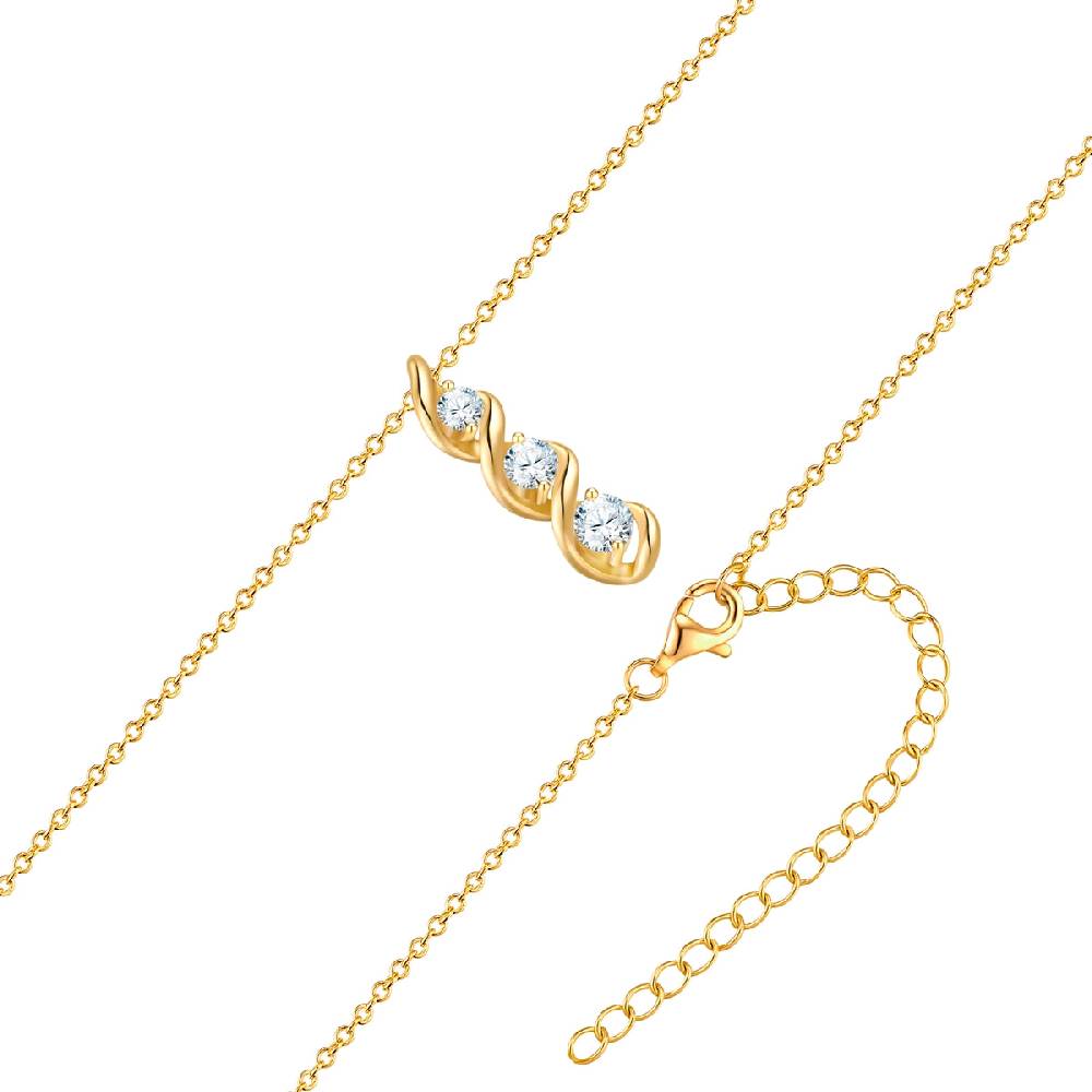 Rafaela Donata Kette mit Anhänger Sterling Silber gelbgold Zirkonia weiß Flash Sale