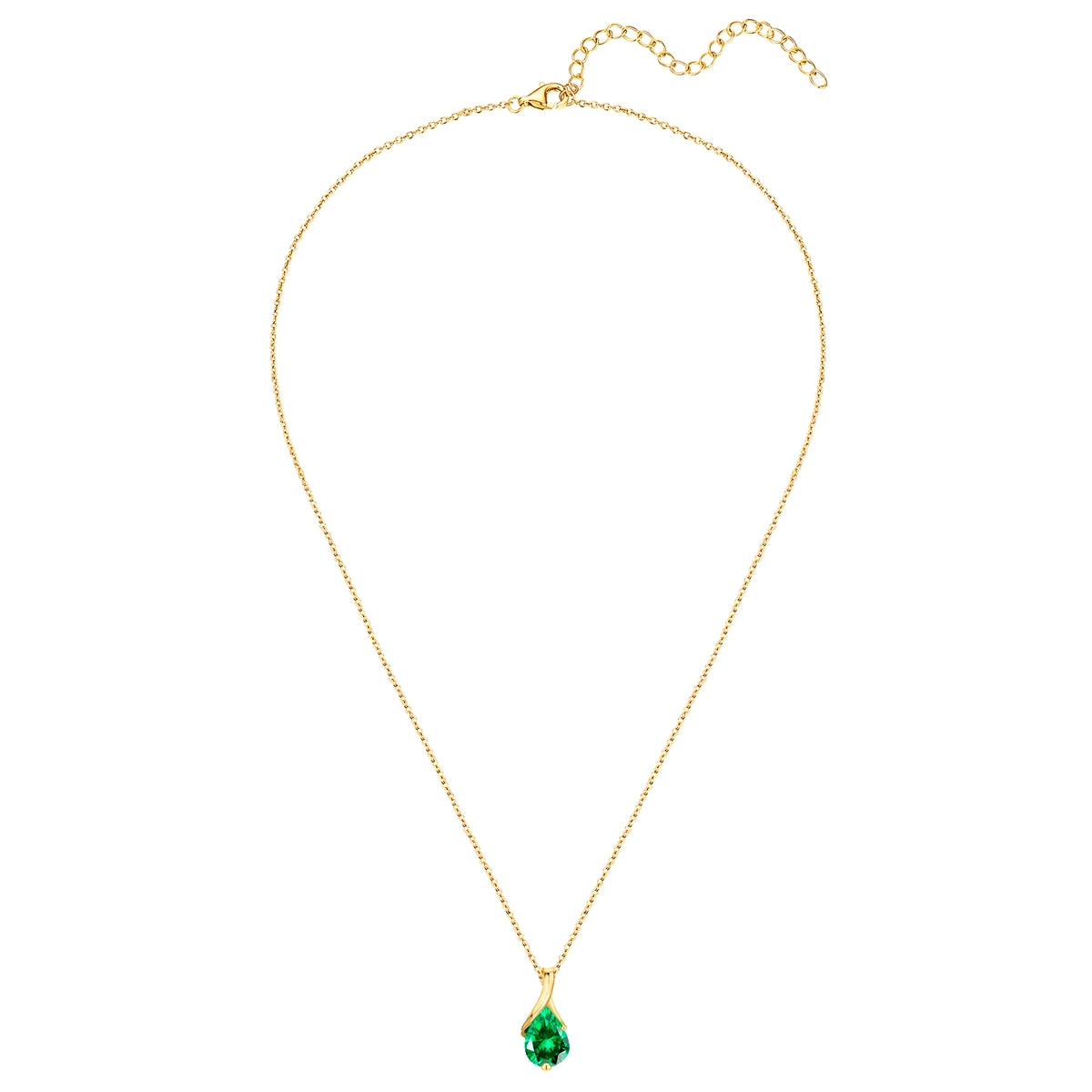 Rafaela Donata Kette mit Anhänger Sterling Silber gelbgold Zirkonia grün Online Shopping