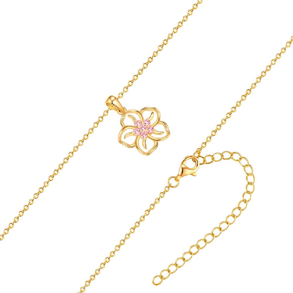 Rafaela Donata Kette mit Anhänger Sterling Silber gelbgold Zirkonia rosa Black Friday