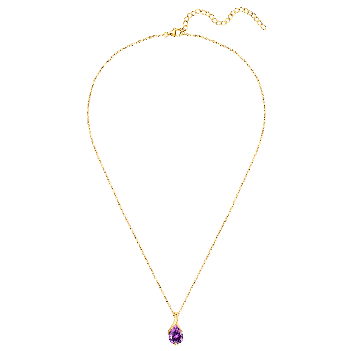 Rafaela Donata Kette mit Anhänger Sterling Silber gelbgold Zirkonia violett Cyber Monday