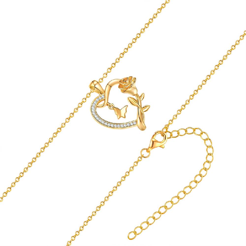 Rafaela Donata Kette mit Anhänger Sterling Silber gelbgold Zirkonia weiß Weihnachtsangebot
