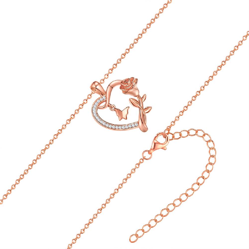Rafaela Donata Kette mit Anhänger Sterling Silber roségold Zirkonia weiß Osterangebot