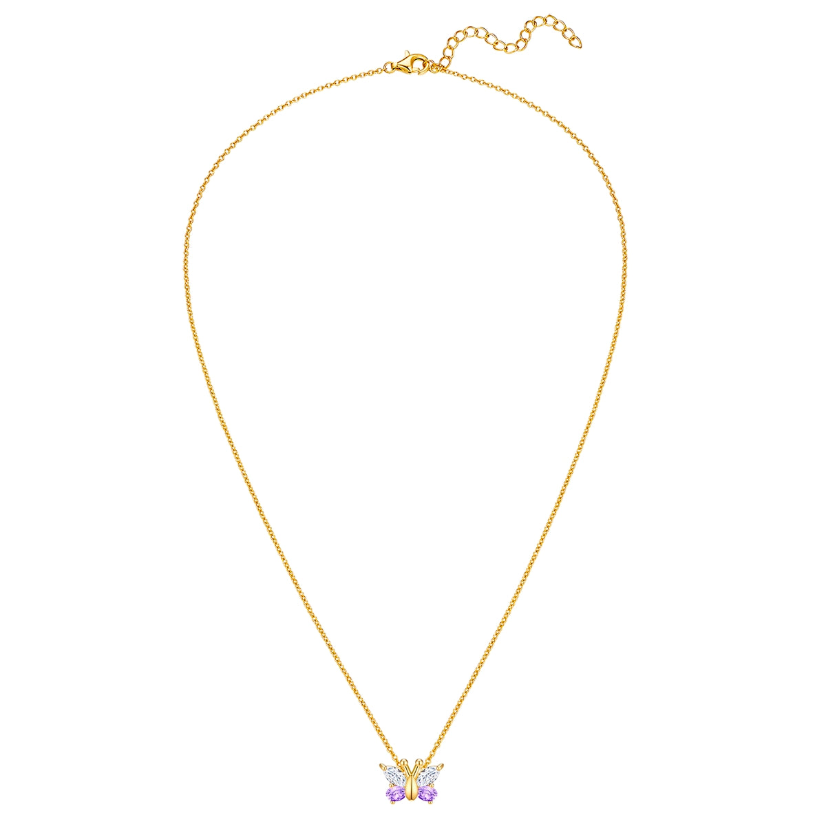 Rafaela Donata Kett mit Anhänger Sterling Silber gelbgold Zirkonia weiß violett Online Outlet
