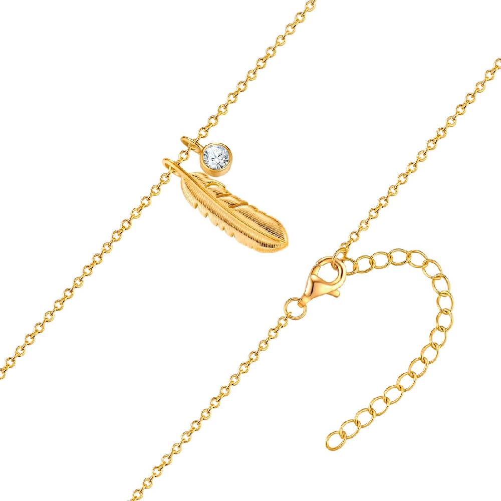 Rafaela Donata Kette mit Anhänger Sterling Silber gelbgold Zirkonia weiß Blitzangebot