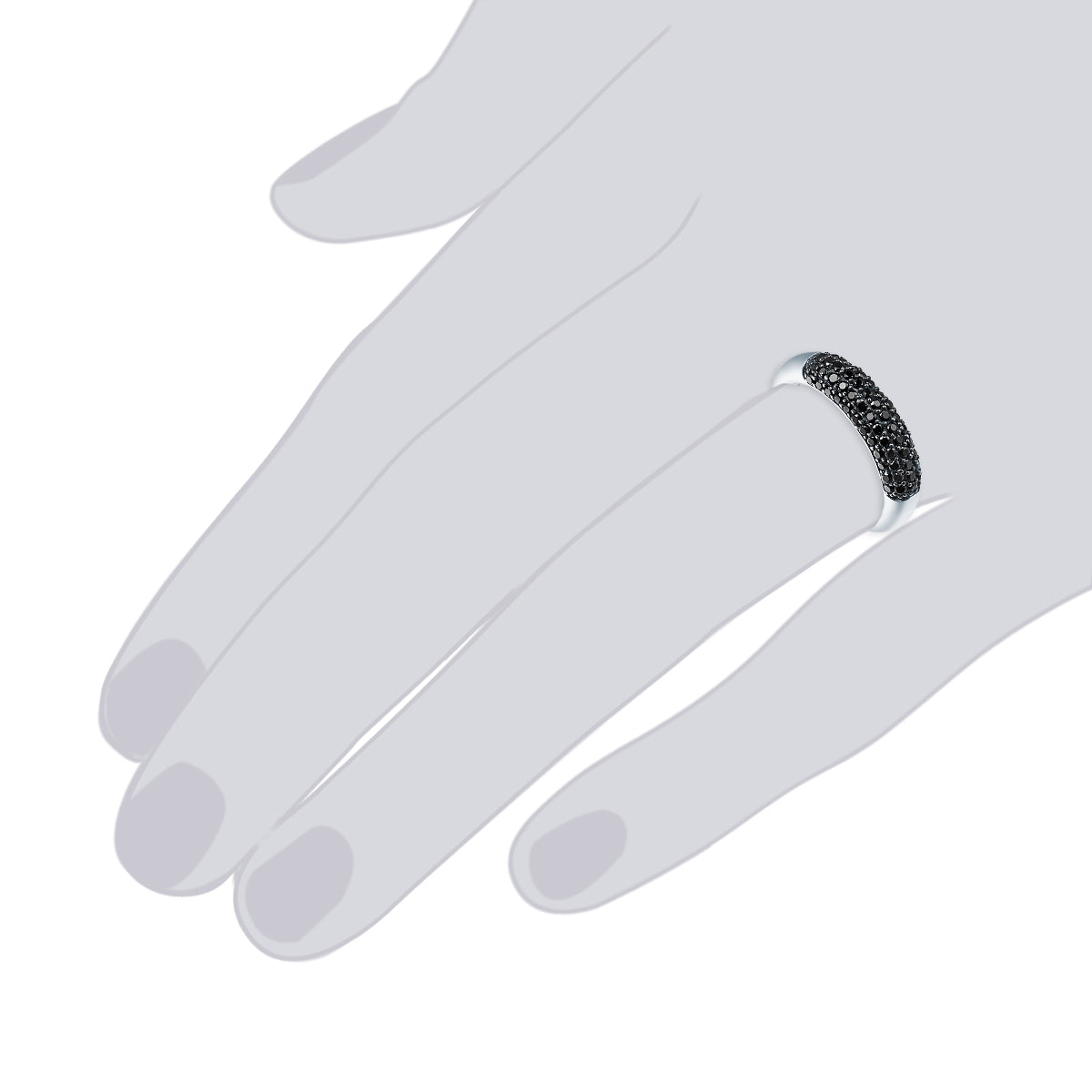 Rafaela Donata Ring Sterling Silber Zirkonia schwarz 50% Rabatt mit kostenlosem Versand