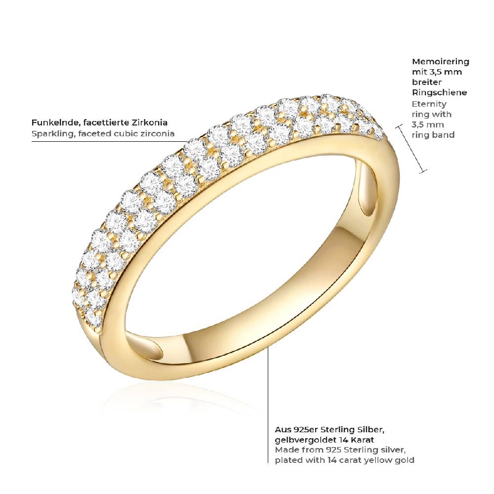 Rafaela Donata Ring Sterling Silber gelbgold Zirkonia weiß Clearance-Verkauf