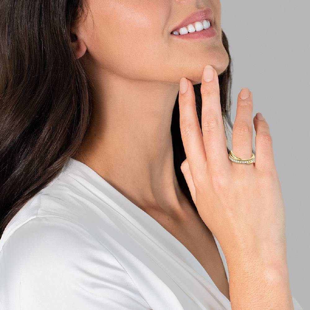 Rafaela Donata Ring Sterling Silber gelbgold Zirkonia weiß 50% Rabatt für begrenzte Zeit