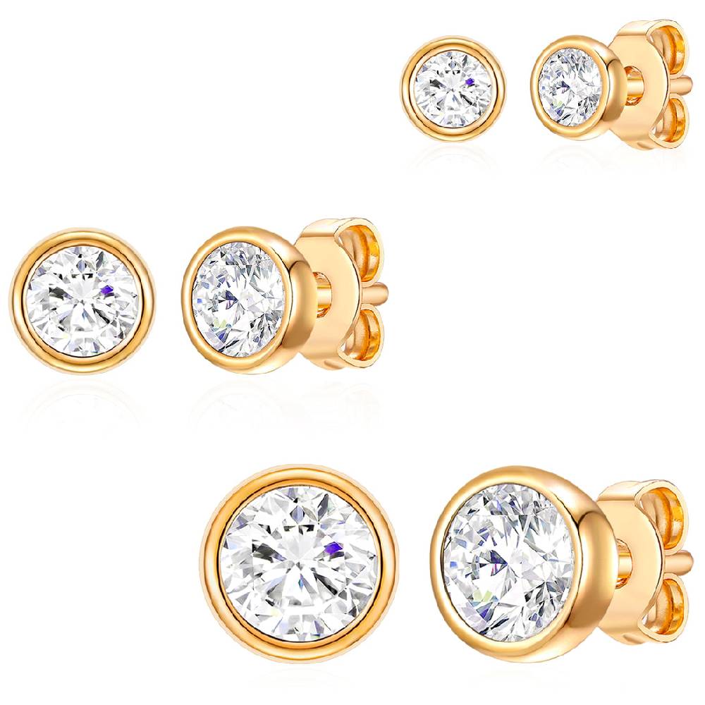 Rafaela Donata 3er Set Ohrstecker Sterling Silber verziert mit Kristallen von Swarovski® weiß Online
