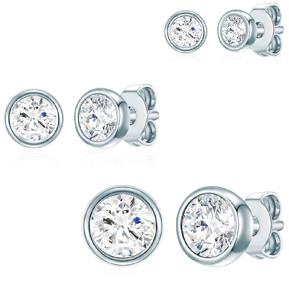 Rafaela Donata 3er Set Ohrstecker Sterling Silber verziert mit Kristallen von Swarovski® weiß Hotsell