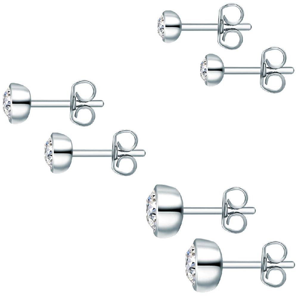 Rafaela Donata 3er Set Ohrstecker Sterling Silber verziert mit Kristallen von Swarovski® weiß Hotsell
