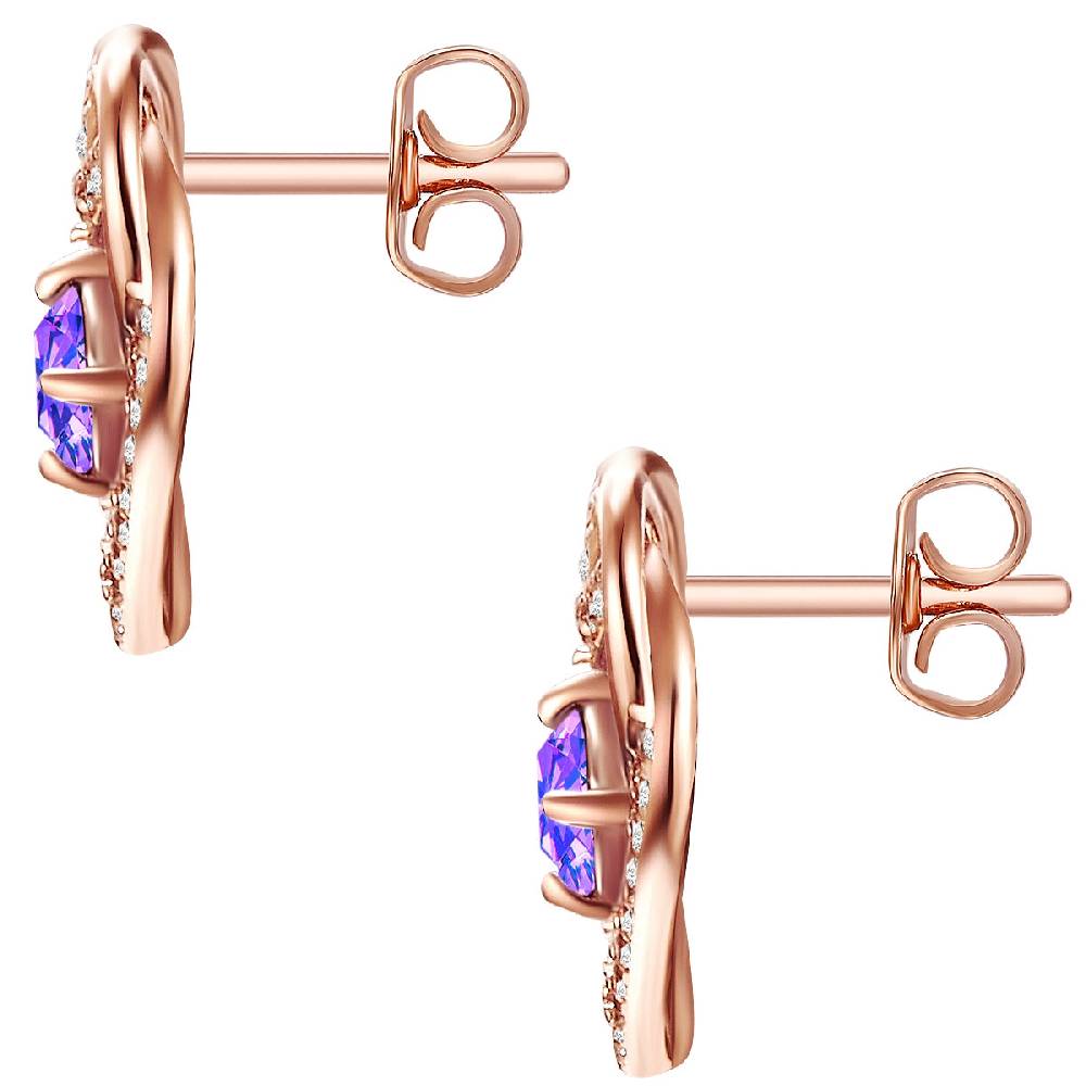 Rafaela Donata Ohrstecker Sterling Silber roségold verziert mit Kristallen von Swarovski® violet Zirkonia weiß Vatertagsangebot