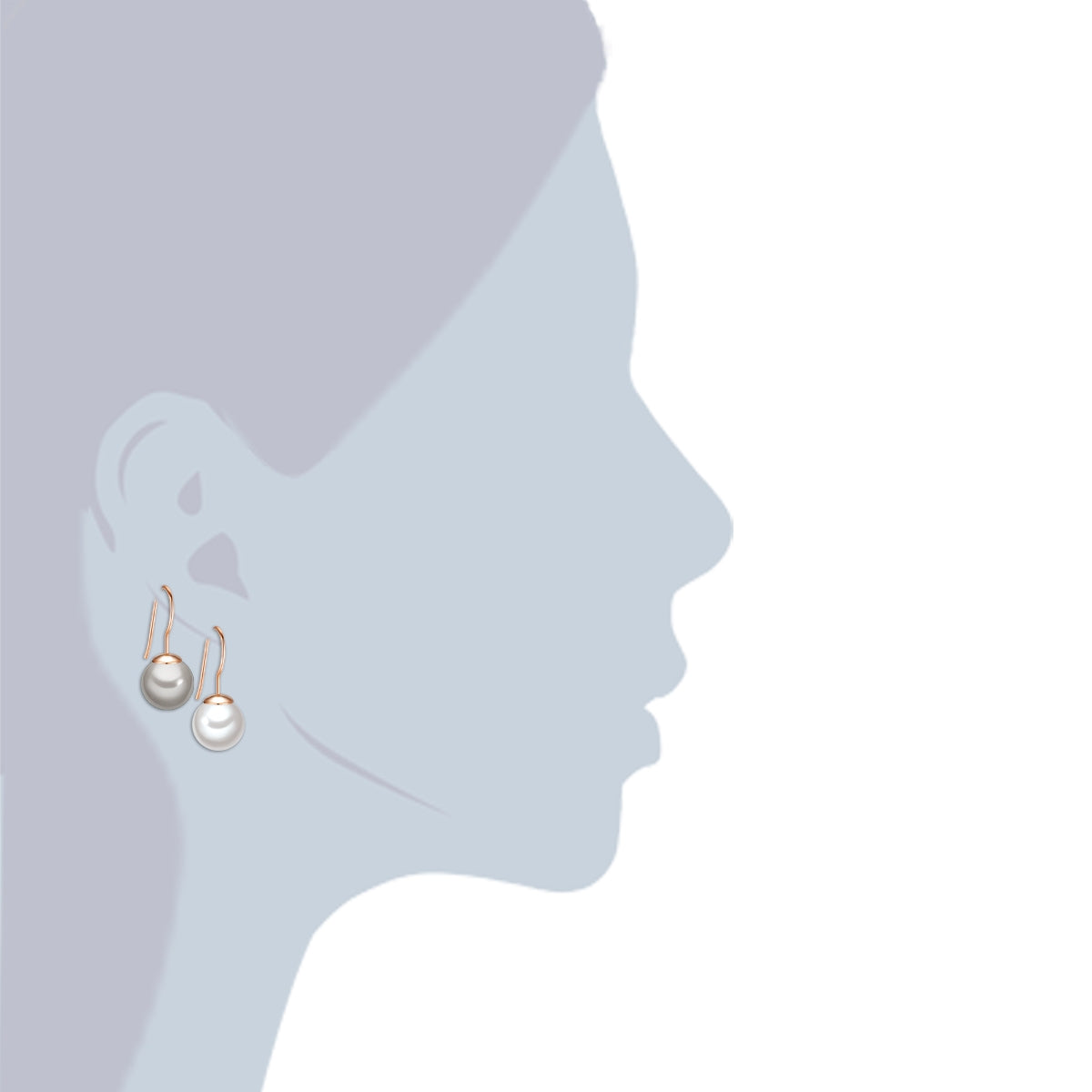 Rafaela Donata 2er Set Perlenohrhänger Sterling Silber roségold Muschelkernperle weiß silbergrau Lagerräumung