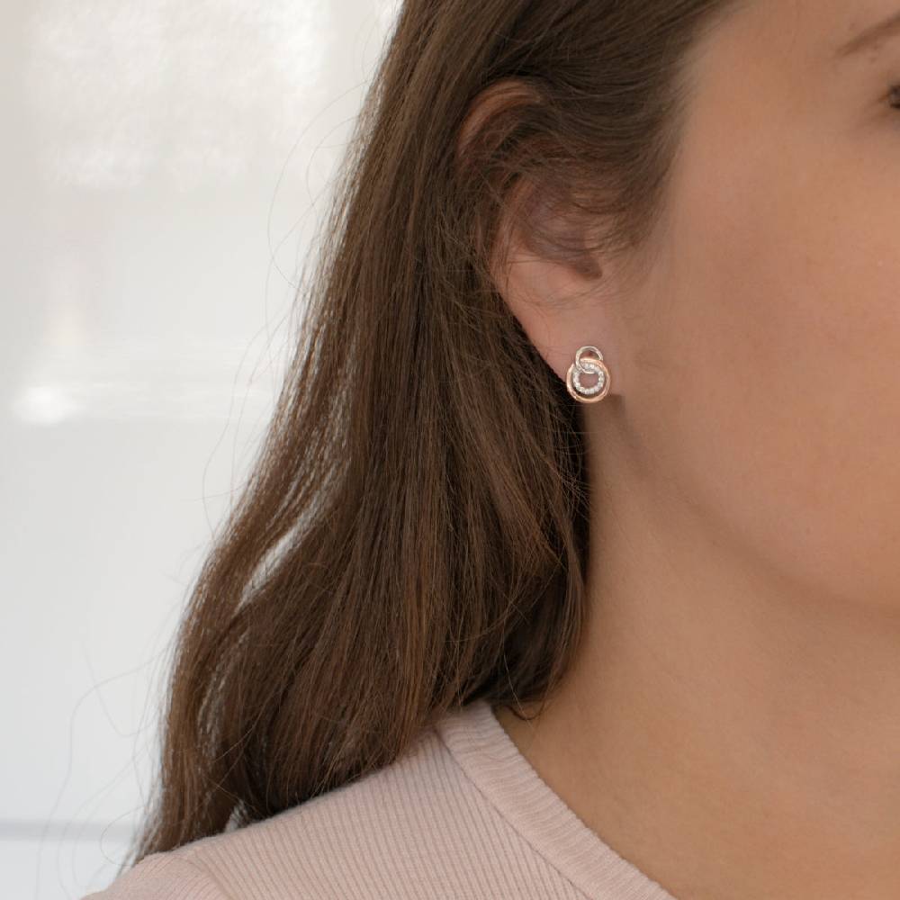 Rafaela Donata Ohrstecker Sterling Silber bi-Color Zirkonia weiß Top Angebot