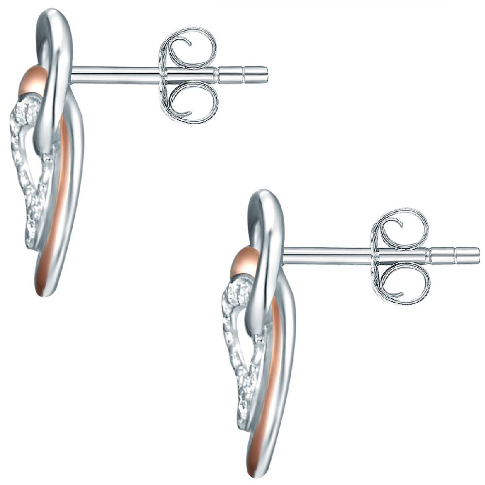 Rafaela Donata Ohrstecker Sterling Silber bi-Color Zirkonia weiß Top Angebot
