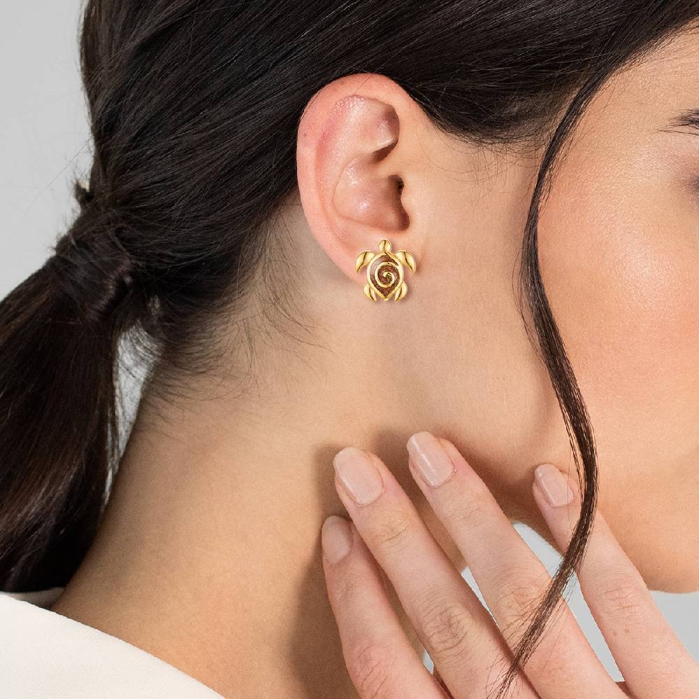 Rafaela Donata Ohrstecker Sterling Silber gelbgold Emaille braun Zeitlich begrenztes Angebot