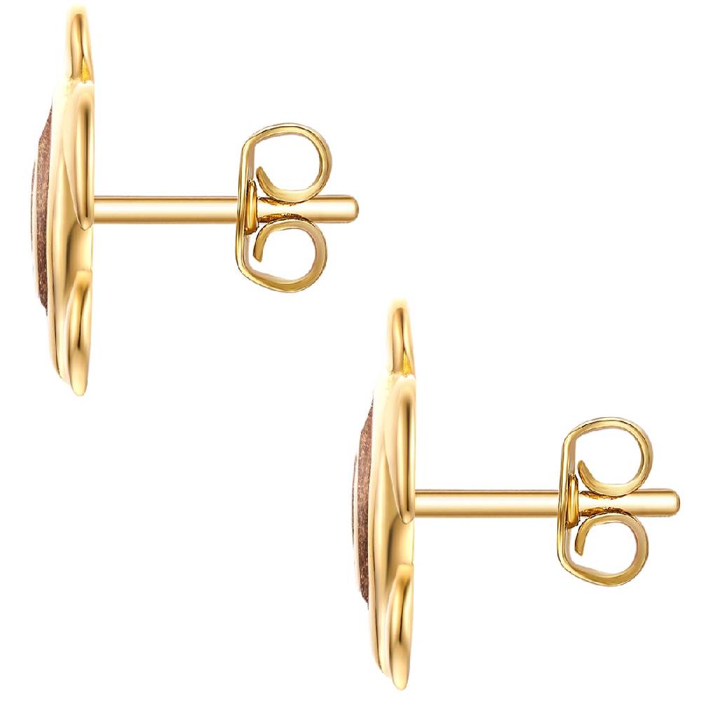 Rafaela Donata Ohrstecker Sterling Silber gelbgold Emaille braun Zeitlich begrenztes Angebot