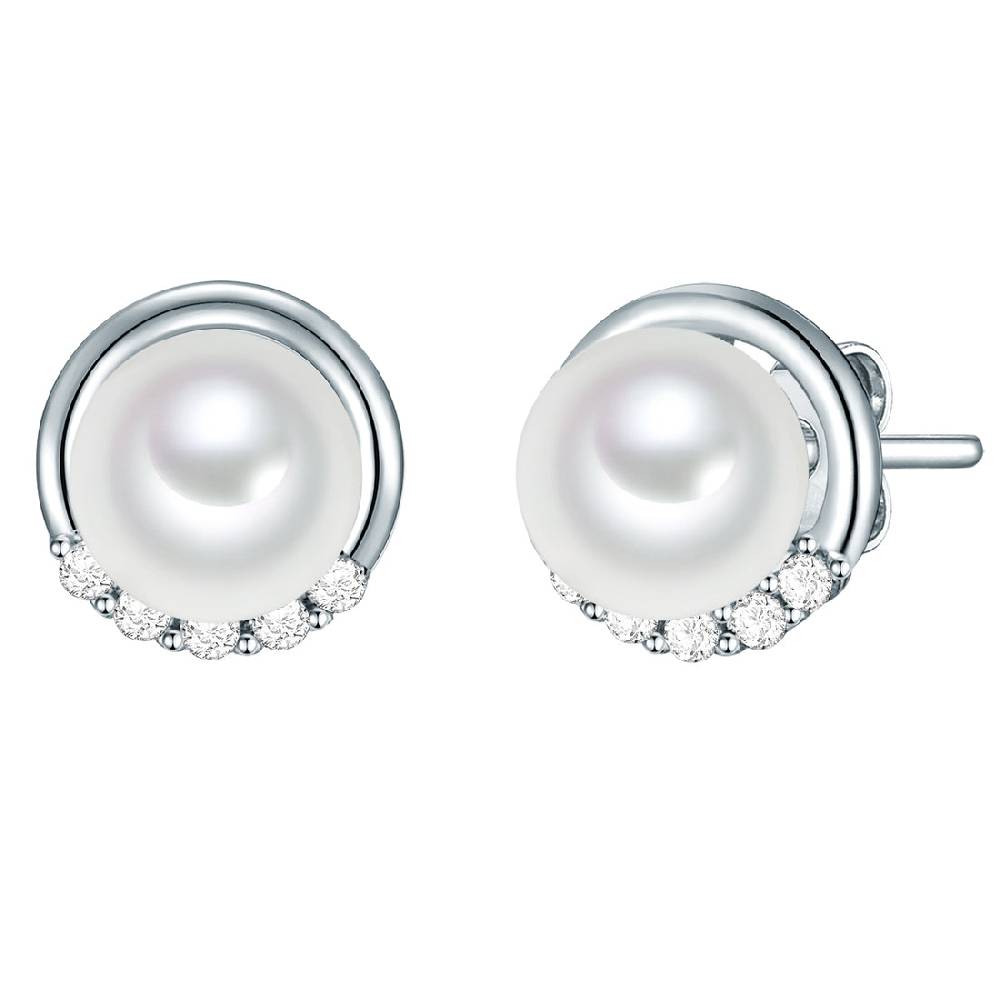 Rafaela Donata Ohrstecker Sterling Silber Perlmutt weiß Zirkonia weiß Exklusive Angebote