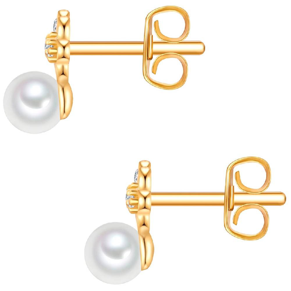 Rafaela Donata Ohrstecker Sterling Silber gelbgold Perle (synth.) weiß Tiefpreis