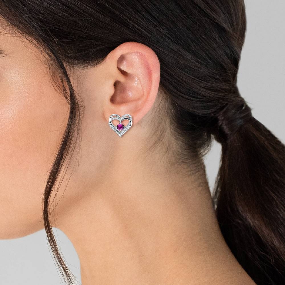Rafaela Donata Ohrstecker Sterling Silber verziert mit Kristallen von Swarovski® amethyst Zirkonia weiß Letzte 3 Tage