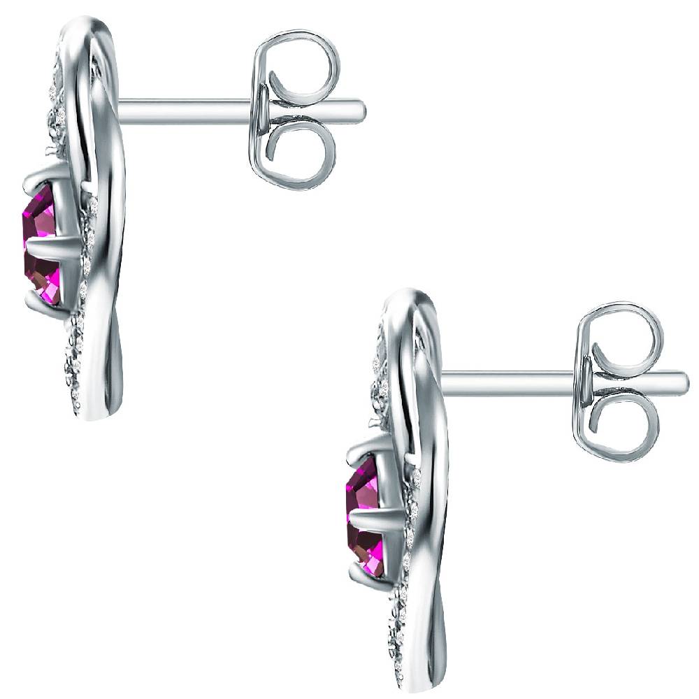 Rafaela Donata Ohrstecker Sterling Silber verziert mit Kristallen von Swarovski® amethyst Zirkonia weiß Letzte 3 Tage