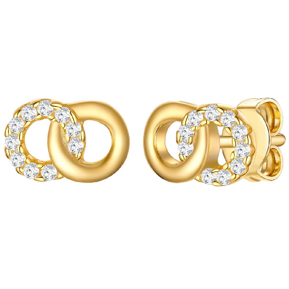 Rafaela Donata Ohrstecker Sterling Silber gelbgold Zirkonia weiß Bis zu 65% Rabatt