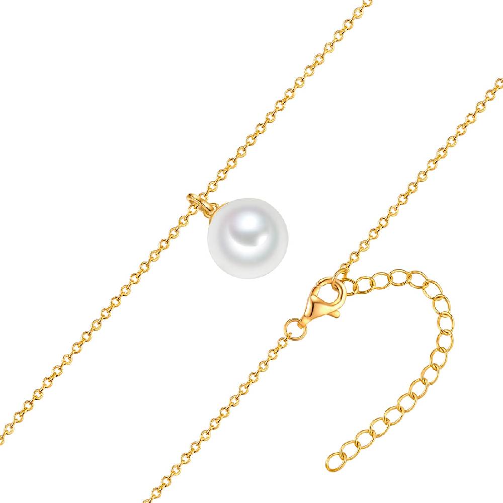 Rafaela Donata Kette mit Anhänger Sterling Silber gelbgold Muschelkernperle weiß Sonderangebot der Fabrik