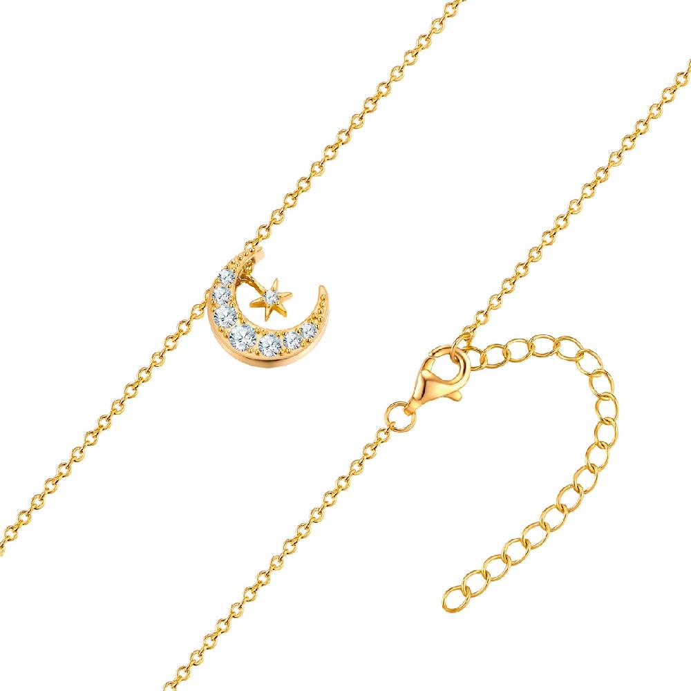 Rafaela Donata Kette mit Anhänger Sterling Silber gelbgold Zirkonia weiß Discount Store für neue Produkte