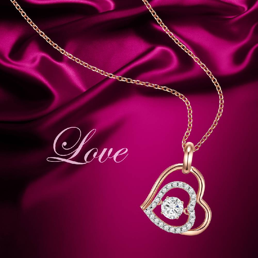 Rafaela Donata Kette mit Anhänger Sterling Silber roségold Zirkonia weiß Clearance-Verkauf