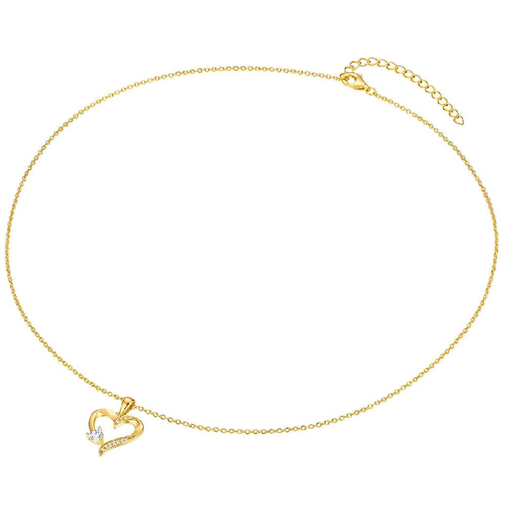 Rafaela Donata Kette mit Anhänger Sterling Silber gelbgold Zirkonia weiß Fabrikladen