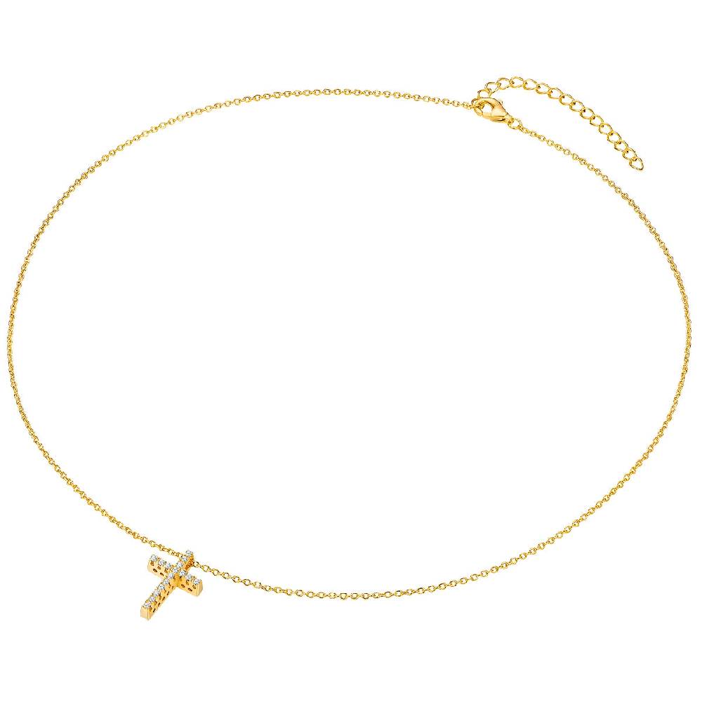 Rafaela Donata Kette mit Anhänger Sterling Silber gelbgold Zirkonia weiß Speichern exportieren