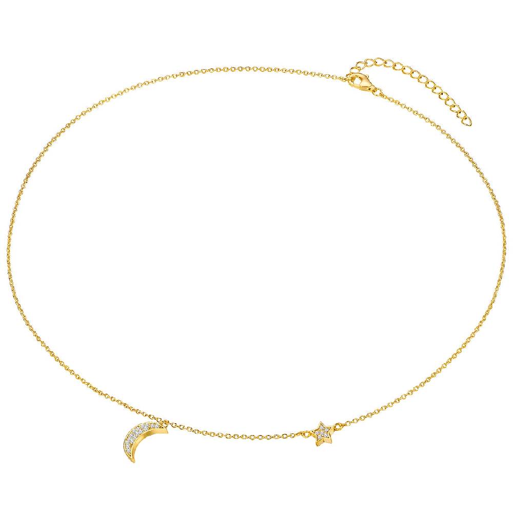 Rafaela Donata Kette mit Anhänger Sterling Silber gelbgold Zirkonia weiß Rabatte dieses Monats
