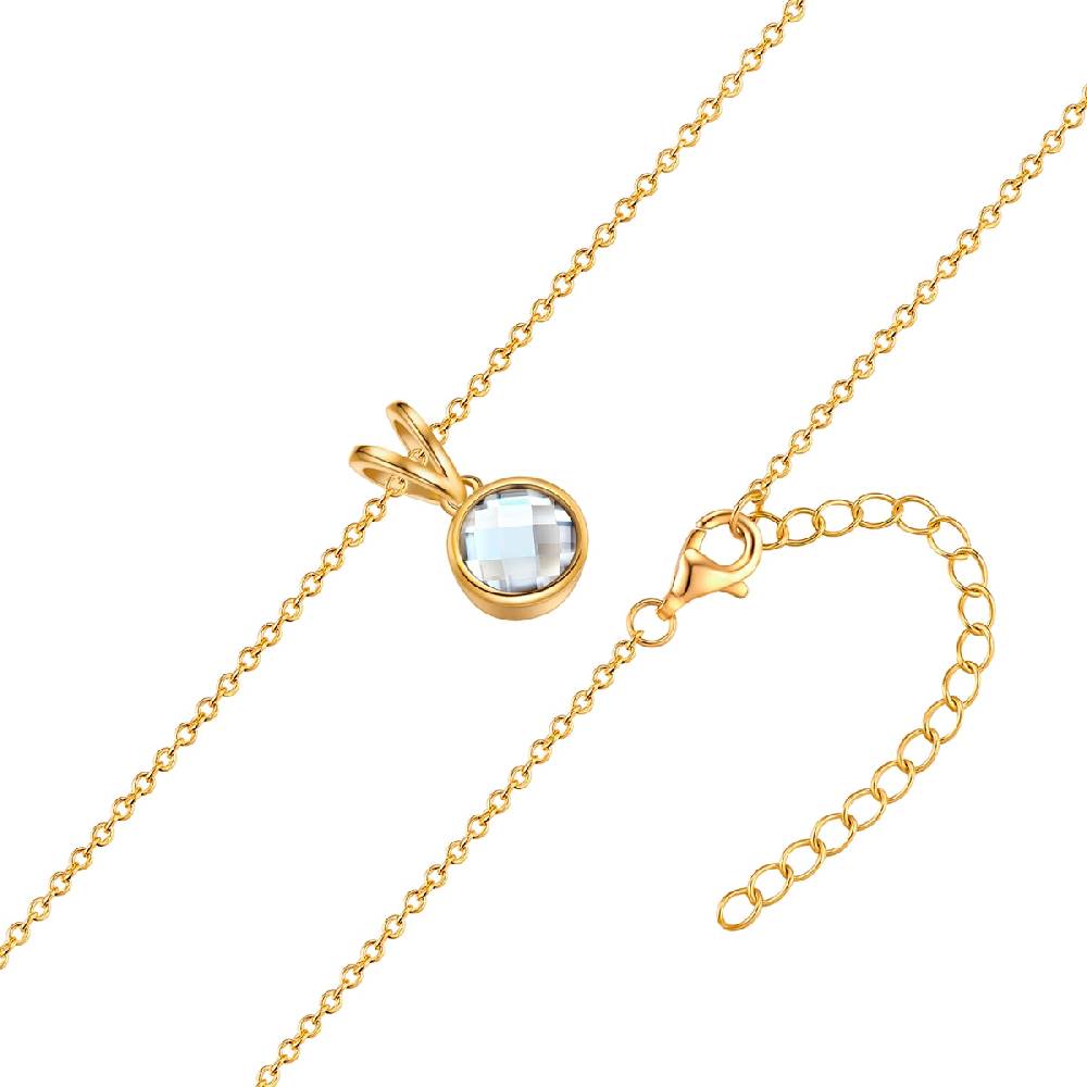 Rafaela Donata Kette mit Anhänger Sterling Silber gelbgold Zirkonia weiß Kostenloser Versand