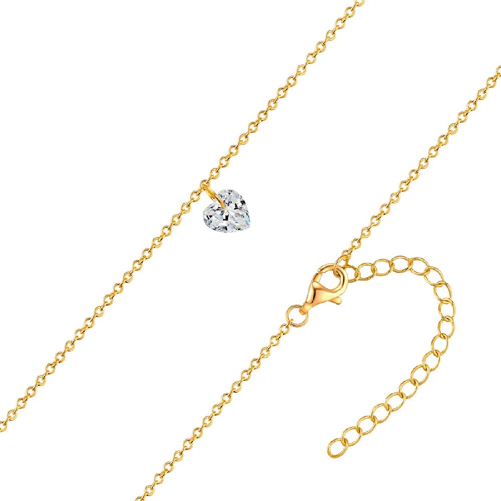 Rafaela Donata Kette mit Anhänger Sterling Silber gelbgold Zirkonia weiß Limitierter Zeitrabatt