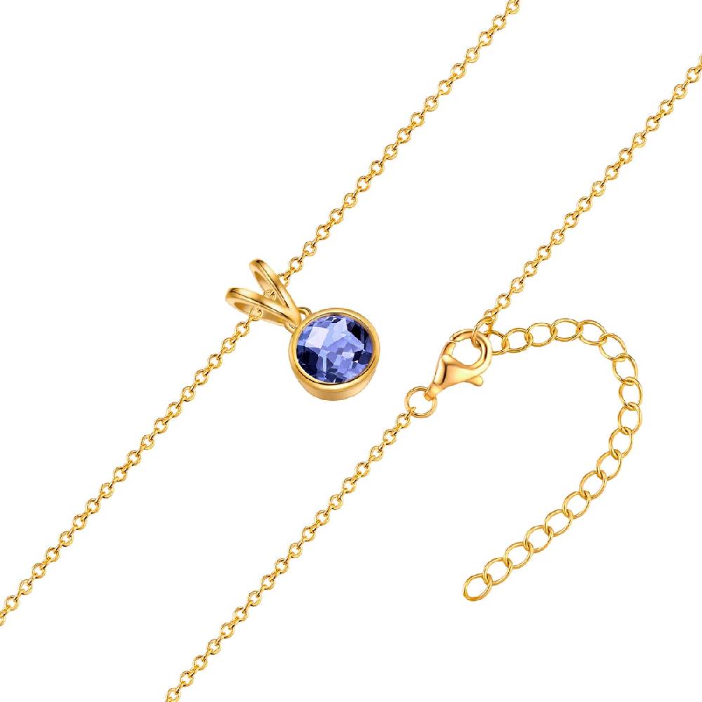 Rafaela Donata Kette mit Anhänger Sterling Silber gelbgold Tansanit blau Sonderangebot