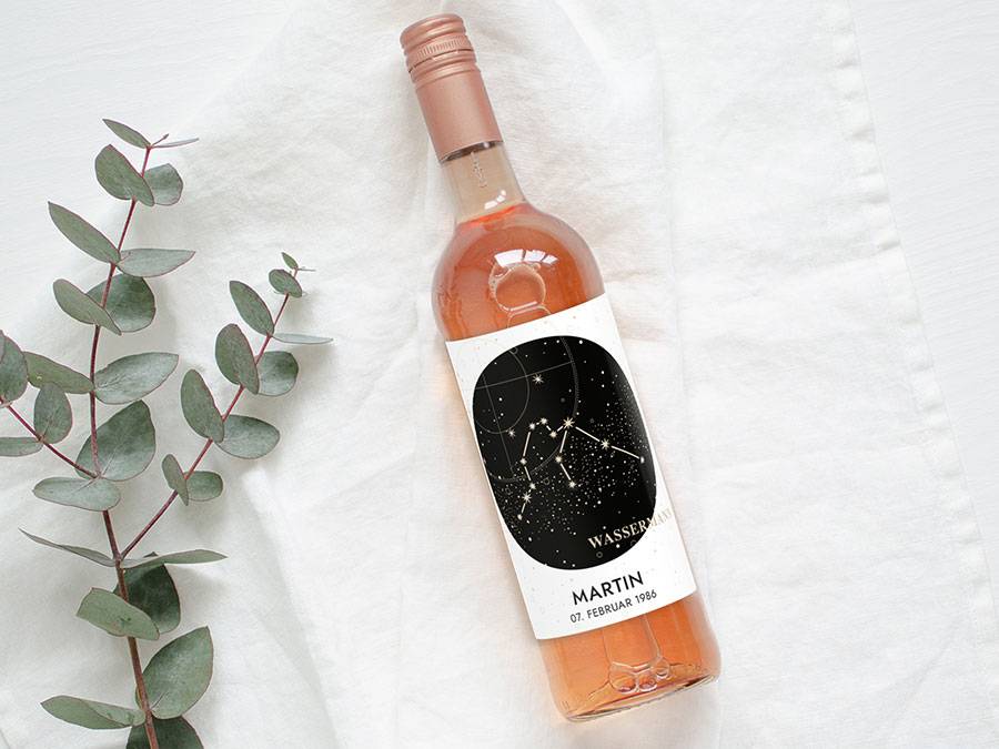 Renna Deluxe Sternzeichen Steinbock | Personalisiertes Weinlabel Sonderangebot der Fabrik