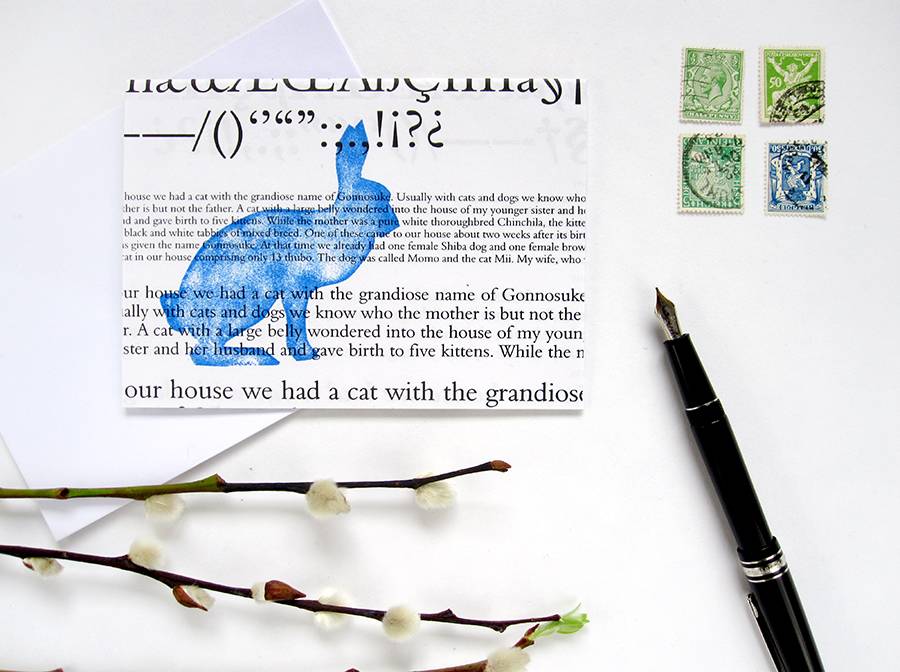 Renna Deluxe Osterkarte Hase mit Osterhase in blau Auslauf