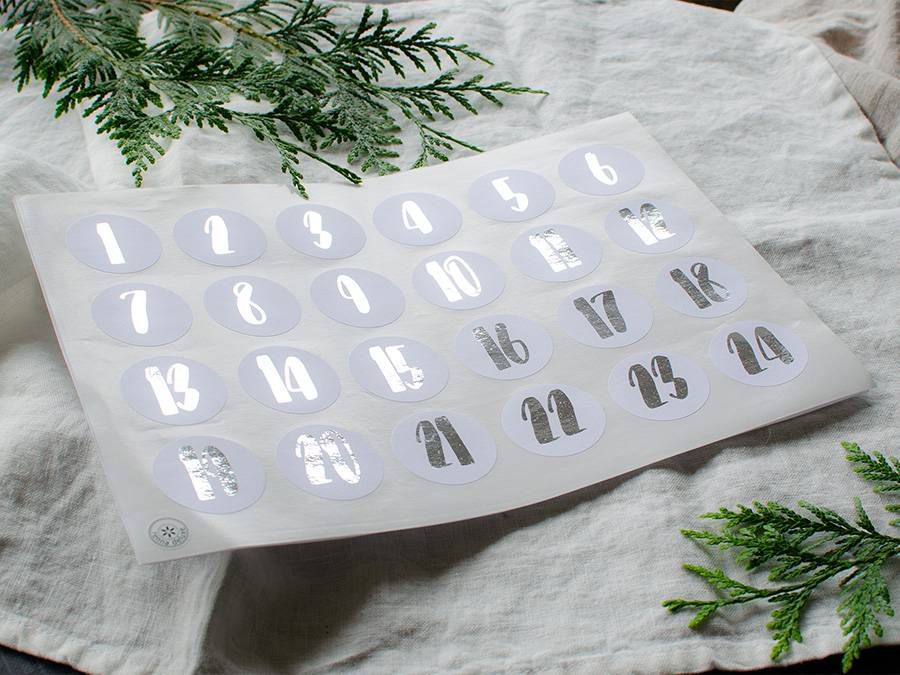Renna Deluxe ADVENTSKALENDER Zahlen in SILBER Rabatt
