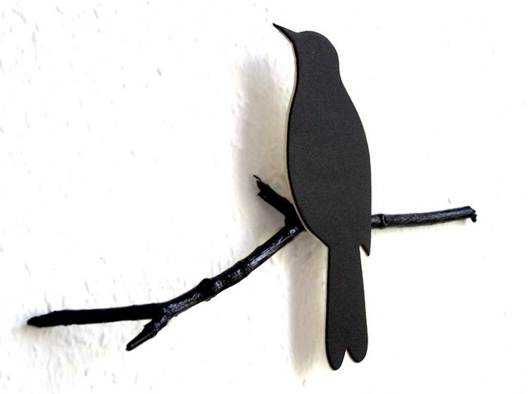 Renna Deluxe Amsel in Schwarz Wandobjekt Exklusivangebot
