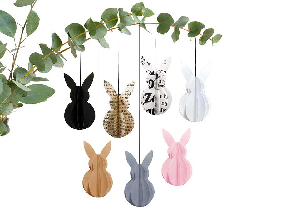Renna Deluxe Anhänger Osterhase in Schwarz-Weiß Preisnachlass