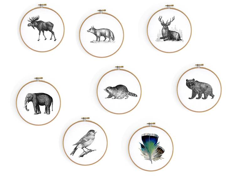 Renna Deluxe ELEFANT _ Bild im Stickrahmen Letzter Tag