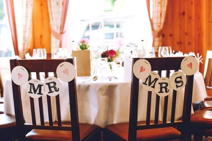 Renna Deluxe MR & MRS Stuhldeko Girlanden zur Hochzeit Super Rabatt