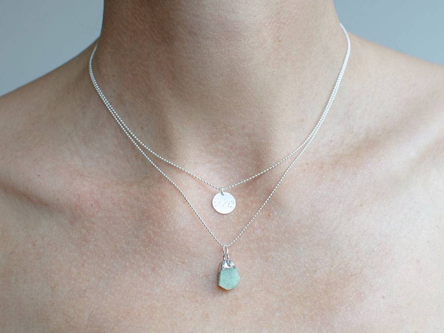 Renna Deluxe GEBURTSSTEIN August Kette Silber Outlet