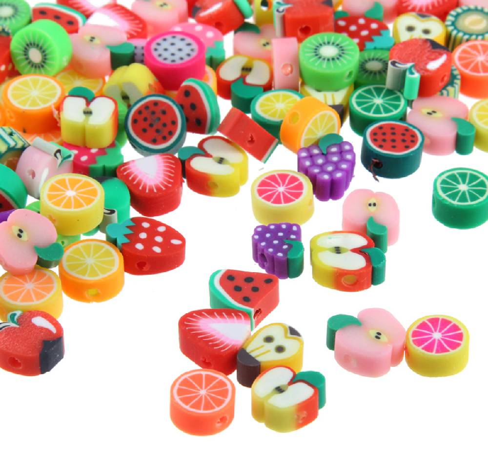 Sadingo Polymer Clay Perlen | 40 Stk., 10mm, Früchte Tägliche Deals