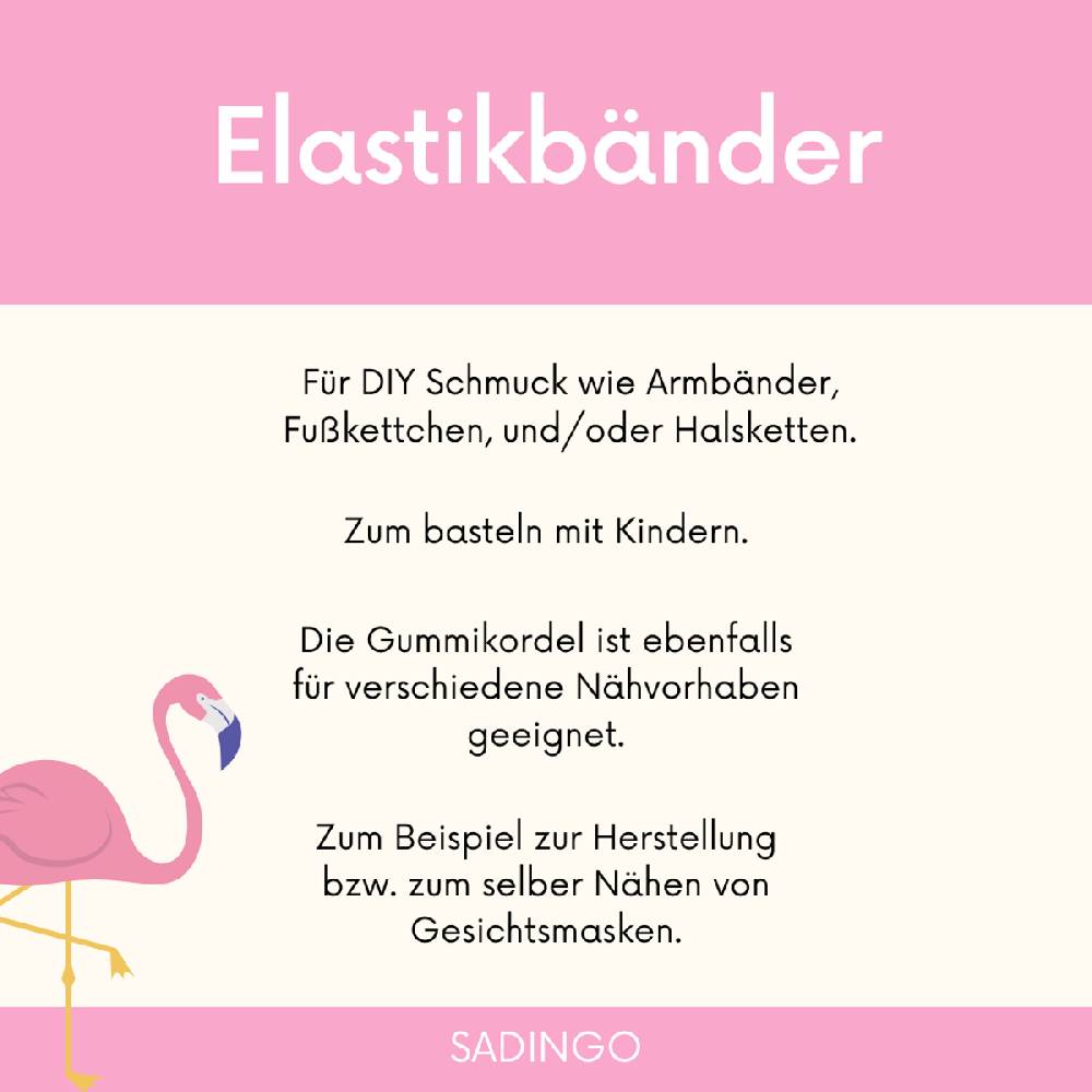 Sadingo Elastische Schnur 10x15 Meter 1 mm für Armbänder VIP-Rabatte