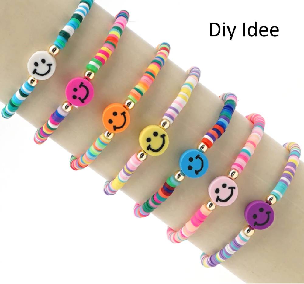 Sadingo Polymer Clay Perlen | 40 Stk., 10mm, Smileys Tiefpreis