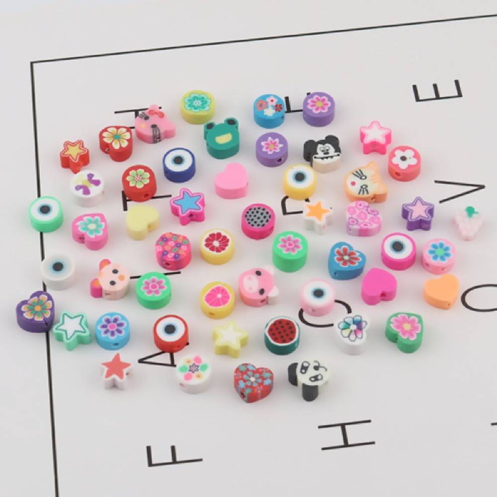 Sadingo Polymer Clay Perlen | 50 Stk., bunter Mix Super Sparpreis