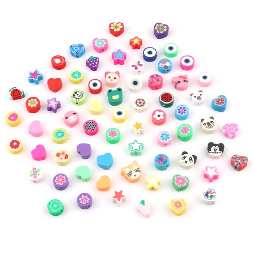 Sadingo Polymer Clay Perlen | 50 Stk., bunter Mix Super Sparpreis