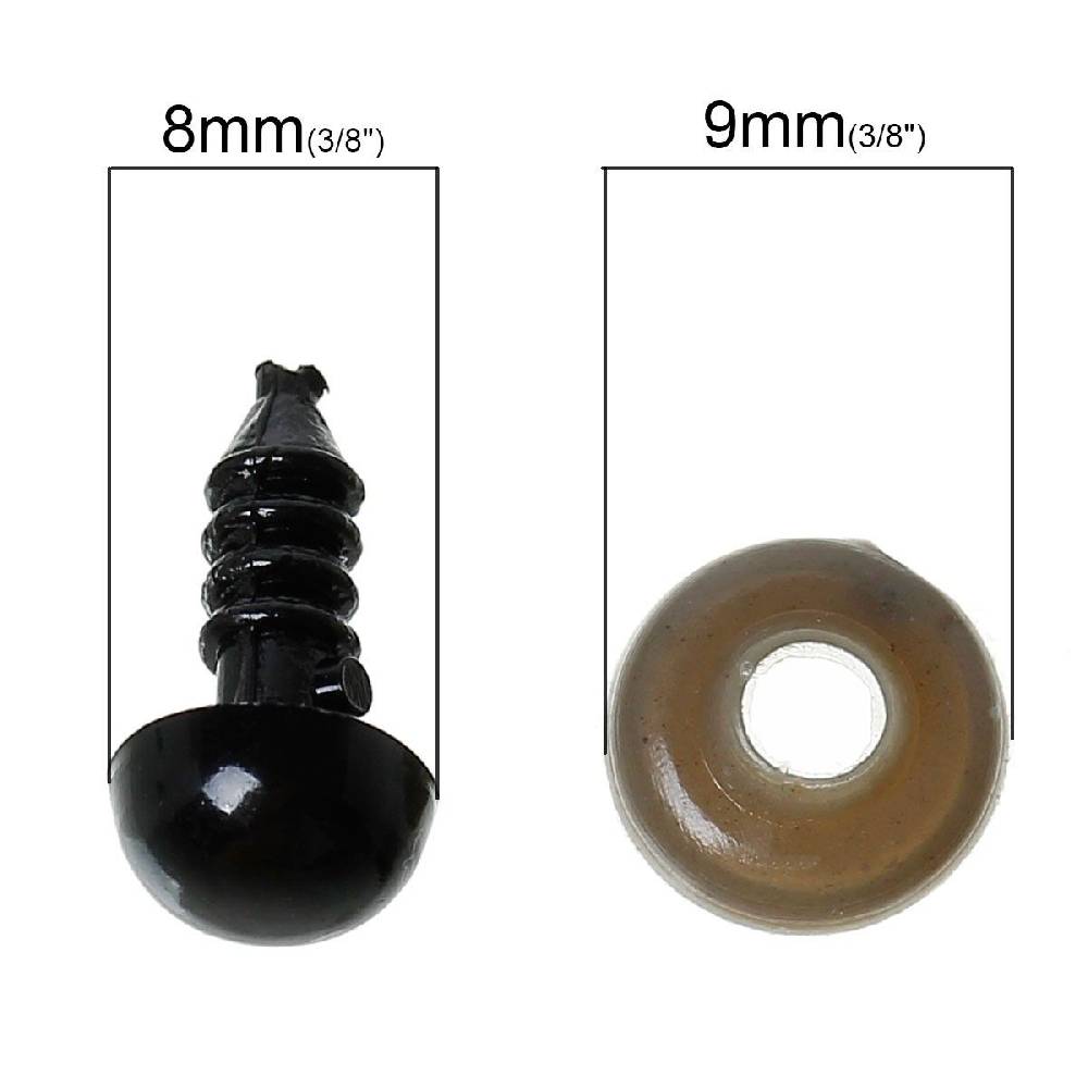 Sadingo Puppenaugen, Teddyaugen - 50 Stk. - Auge Ø 8 mm Nur noch ein Tag übrig