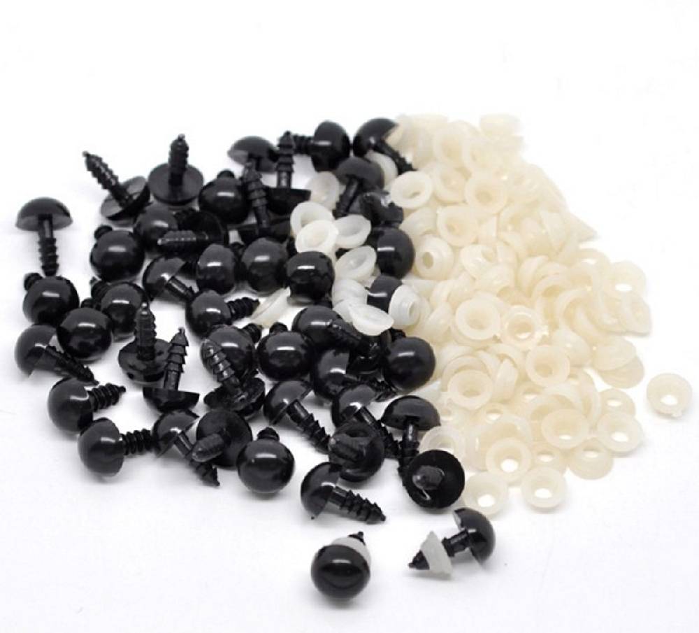 Sadingo Acryl Puppenaugen, Teddyaugen - 10 mm - 100 Stk Super Rabatt