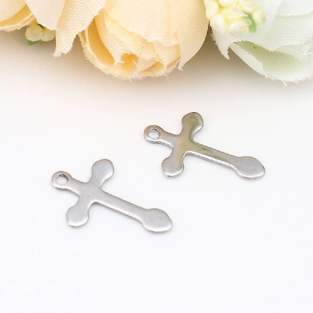 Sadingo Kreuz Anhänger Silber 10 Stück 12x18mm, Bastelbedarf Meist gekauft